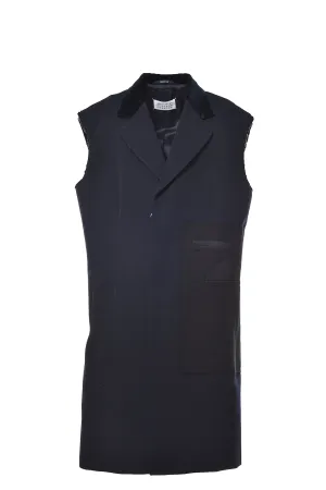Maison Margiela Four-Stitch Frayed Sleeveless Coat