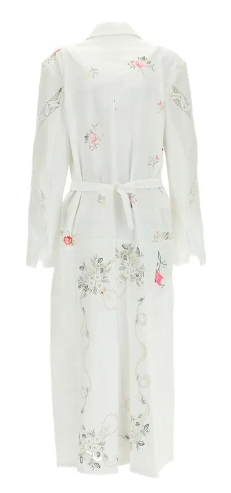 Marine Serre Embroidered Belted Coat