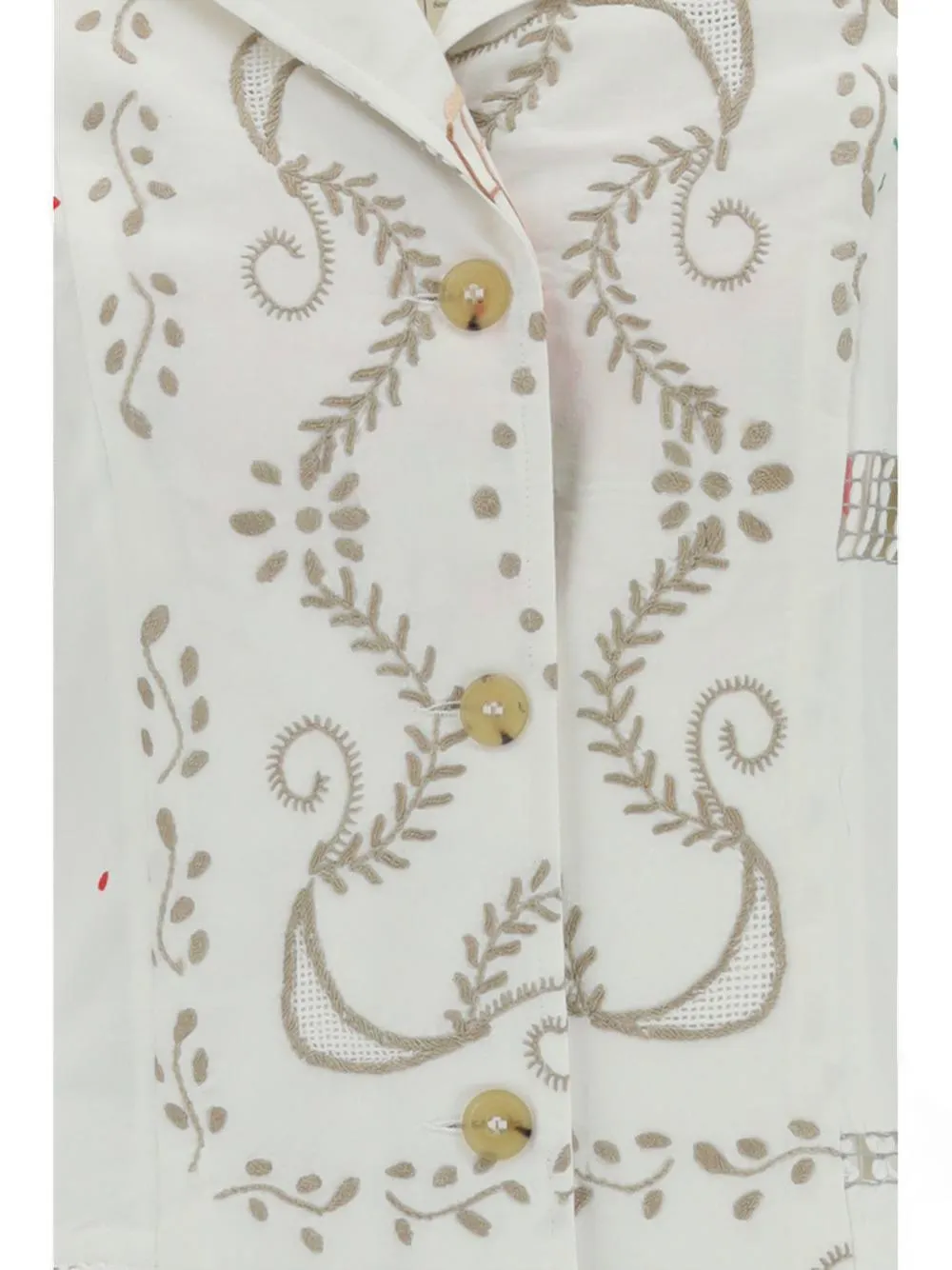 Marine Serre Embroidered Belted Coat