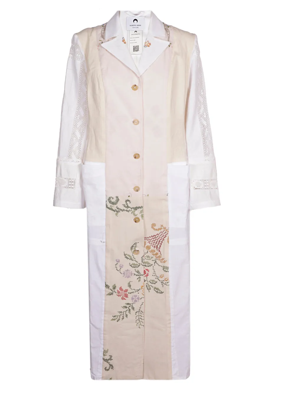 Marine Serre Floral Embroidered Belted Coat