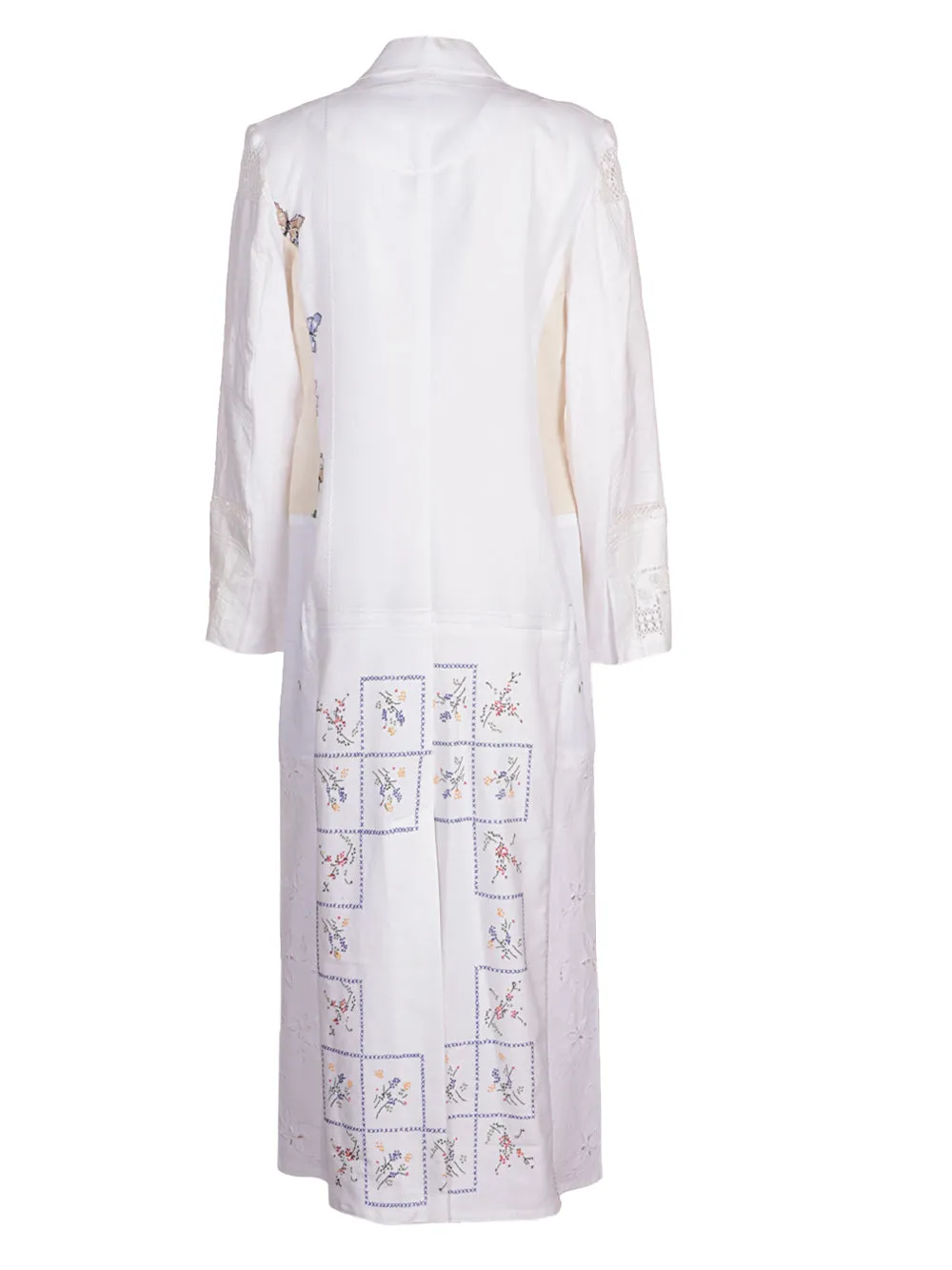 Marine Serre Floral Embroidered Belted Coat