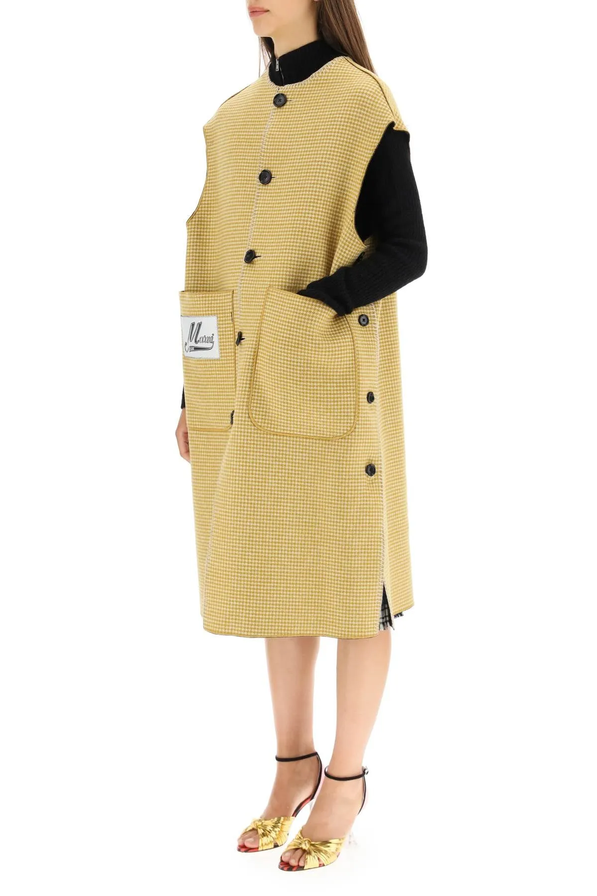 Marni Check Reversible Sleeveless Coat