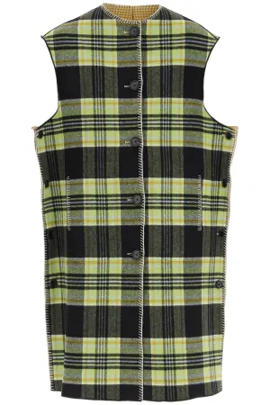 Marni Check Reversible Sleeveless Coat