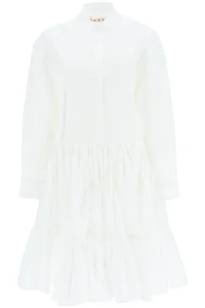 Marni Chemisier Drawstring Waist Dress