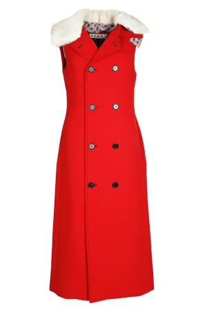 Marni Double-Breasted Hooded Sleeveless Coat