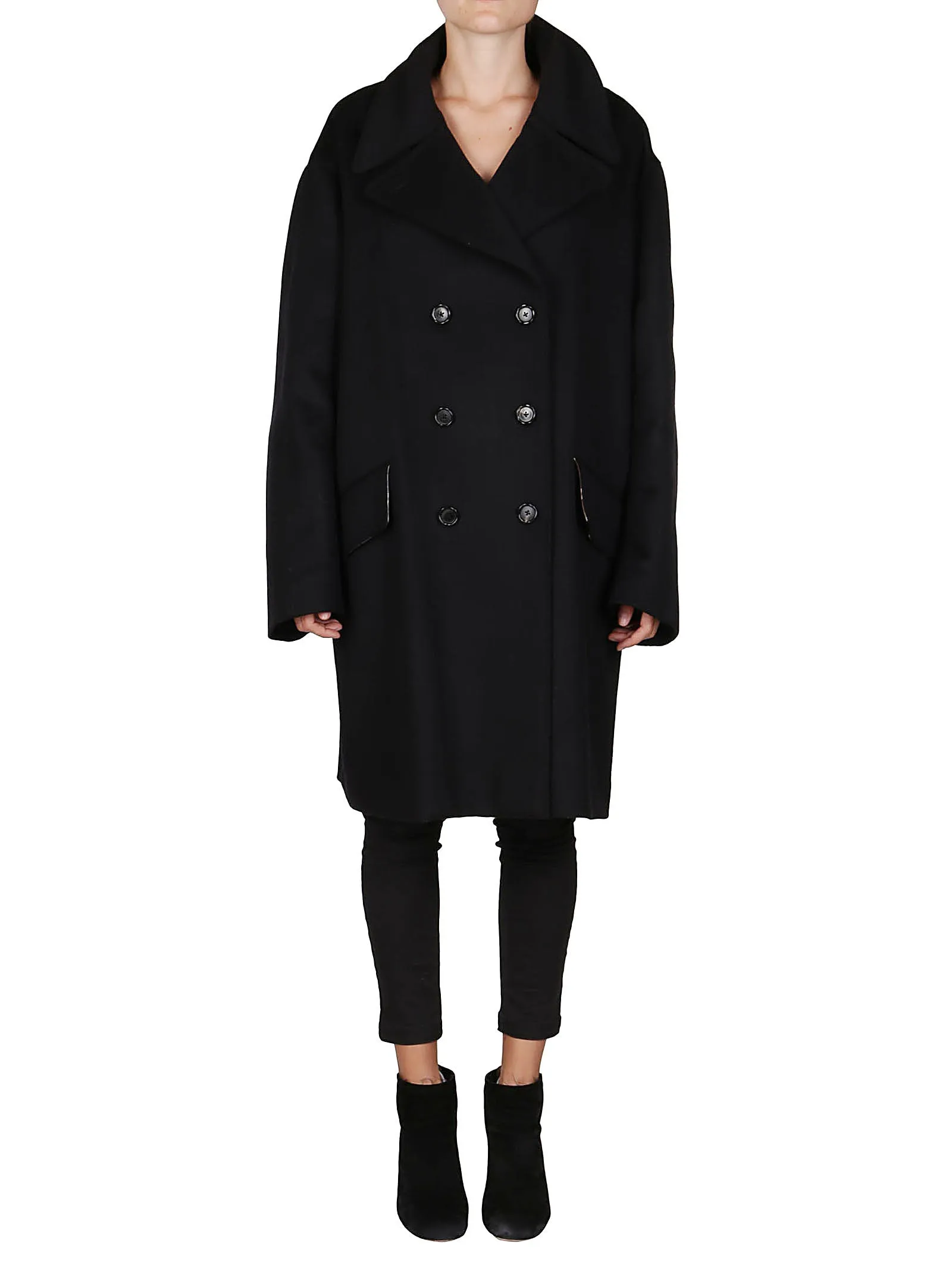 Marni Double-Breasted V-Neck Coat