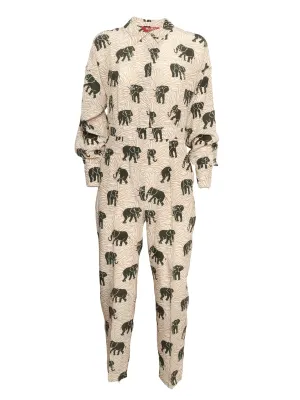 Max Mara Studio Graphic Printed Belted Jumpsuit