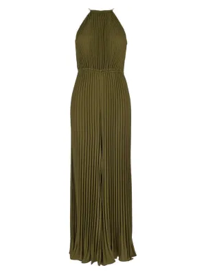 Michael Michael Kors Halterneck Pleated Jumpsuit