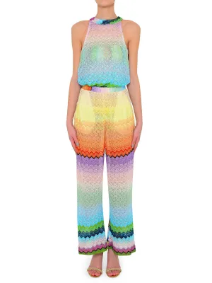 Missoni Zig-Zag Sleeveless Woven Jumpsuit