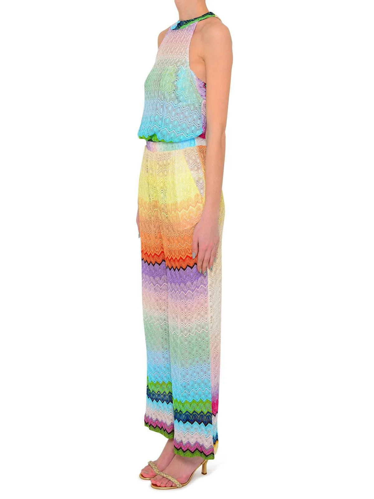 Missoni Zig-Zag Sleeveless Woven Jumpsuit