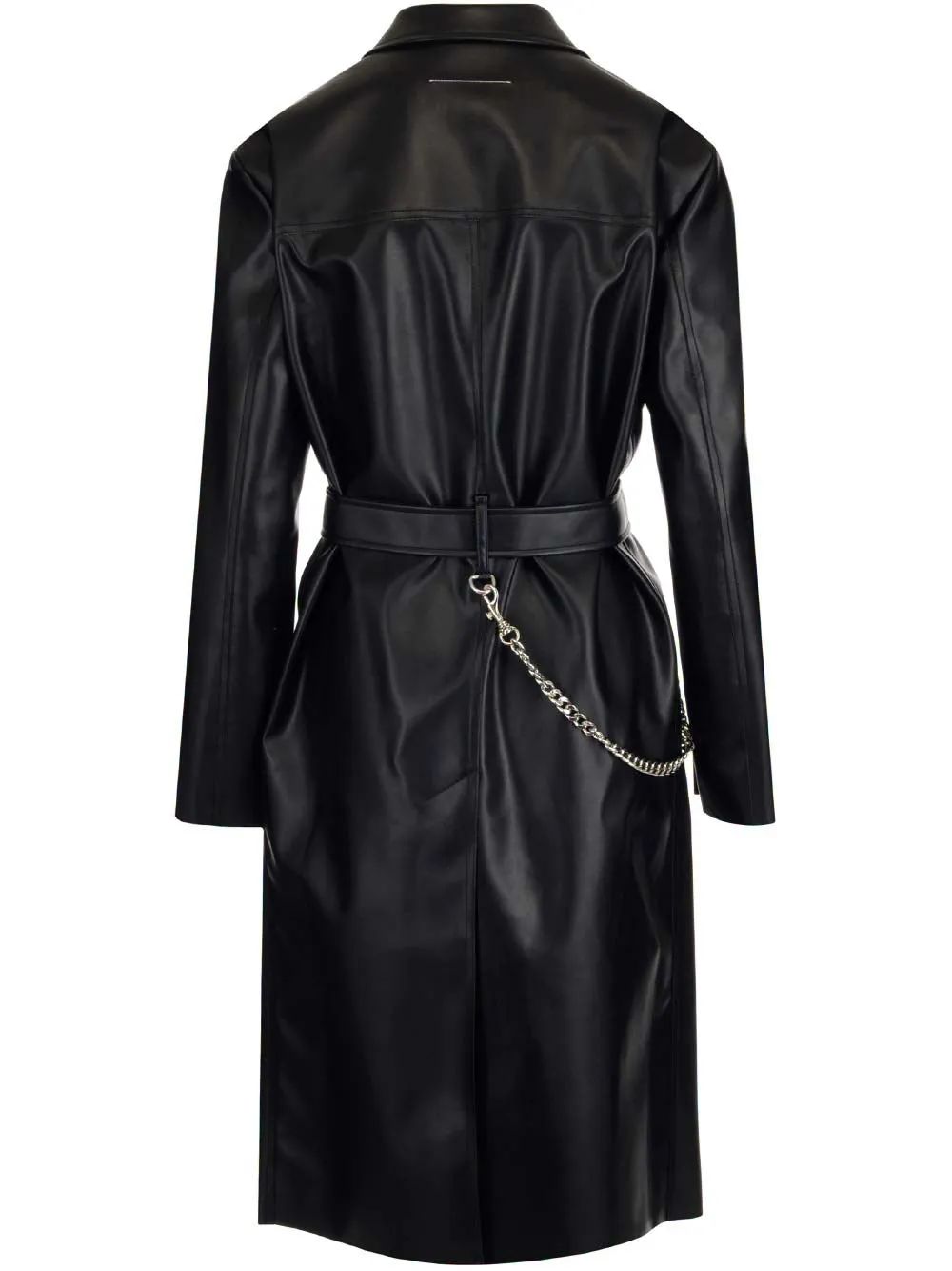 MM6 Maison Margiela Tie Waist Leather Coat