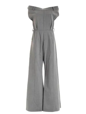 Moschino Gabardine Off-Shoulder Jumpsuit