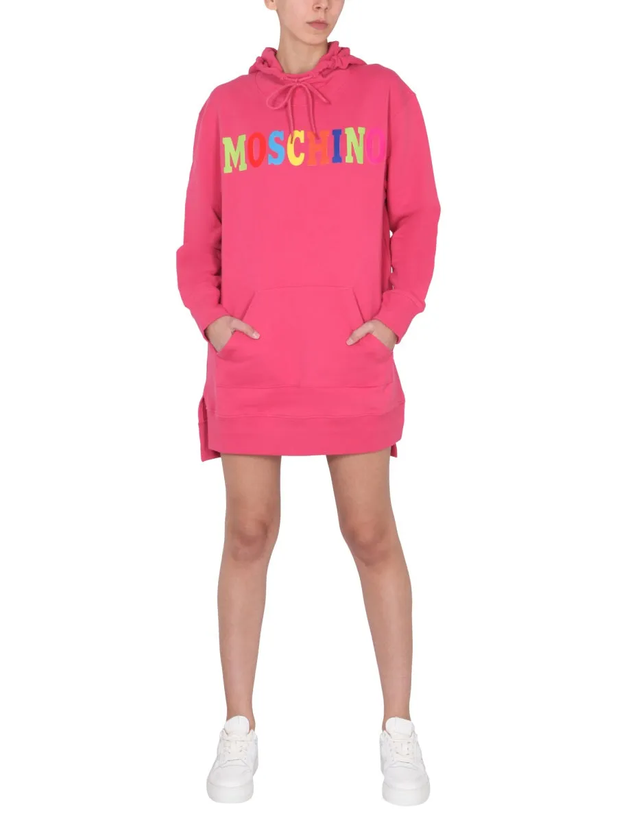 Moschino Logo Detailed Hooded Dress