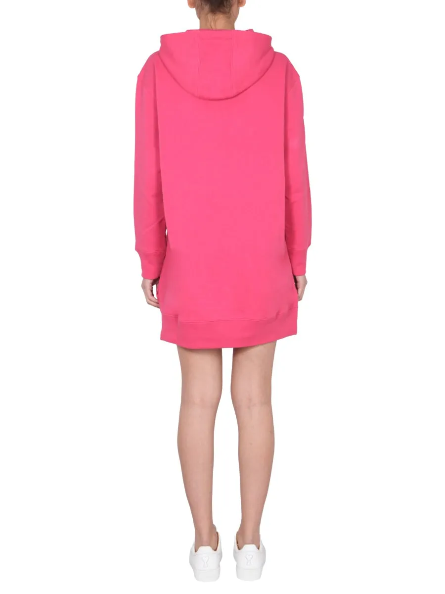 Moschino Logo Detailed Hooded Dress