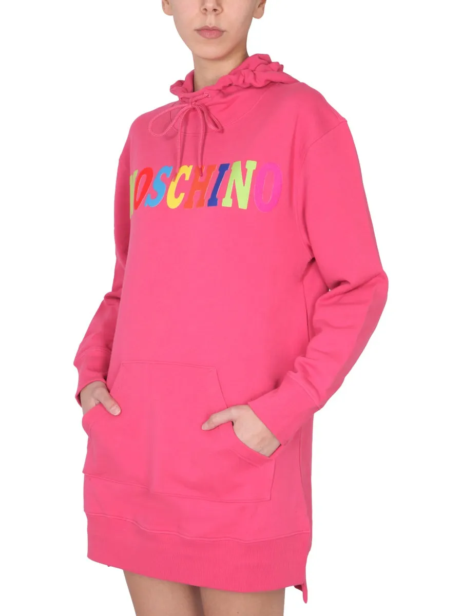 Moschino Logo Detailed Hooded Dress
