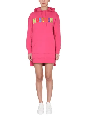 Moschino Logo Detailed Hooded Dress