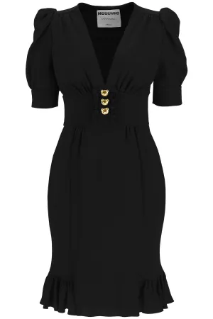 Moschino Puff Sleeved Buttoned Dress