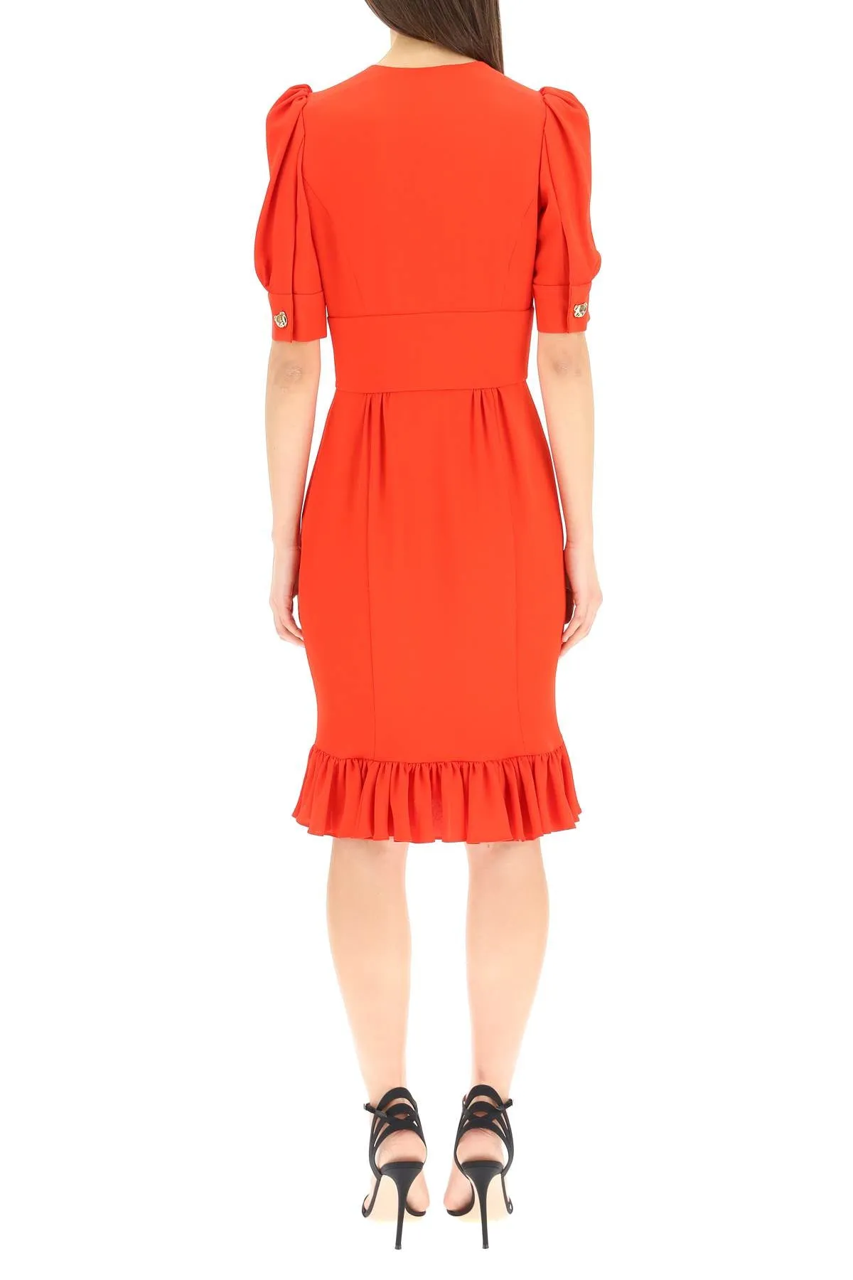 Moschino Puff Sleeved Buttoned Dress