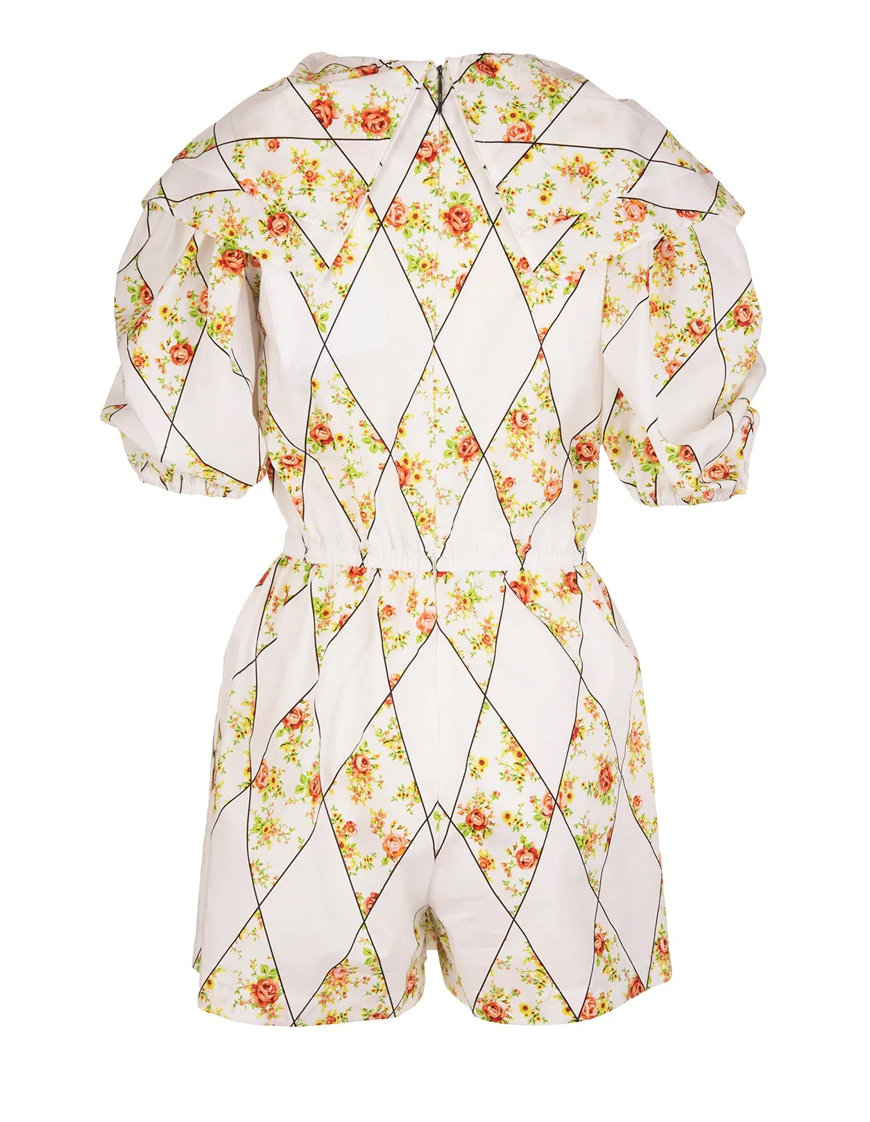 MSGM Allover Floral Printed Short Jumpsuit