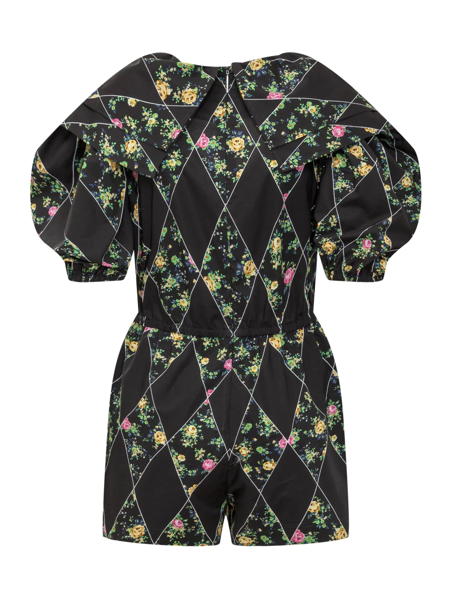 MSGM Allover Floral Printed Short Jumpsuit