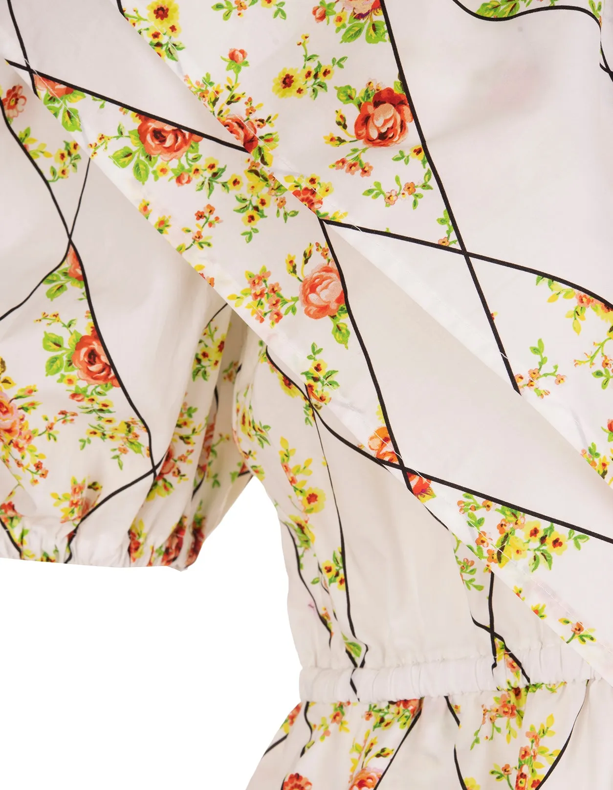 MSGM Allover Floral Printed Short Jumpsuit