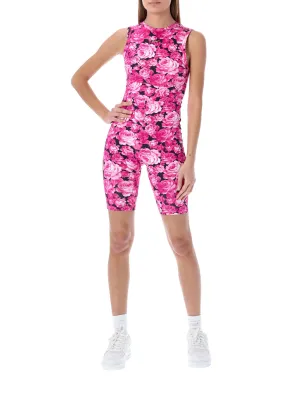 MSGM Allover Floral Printed Sleeveless Jumpsuit