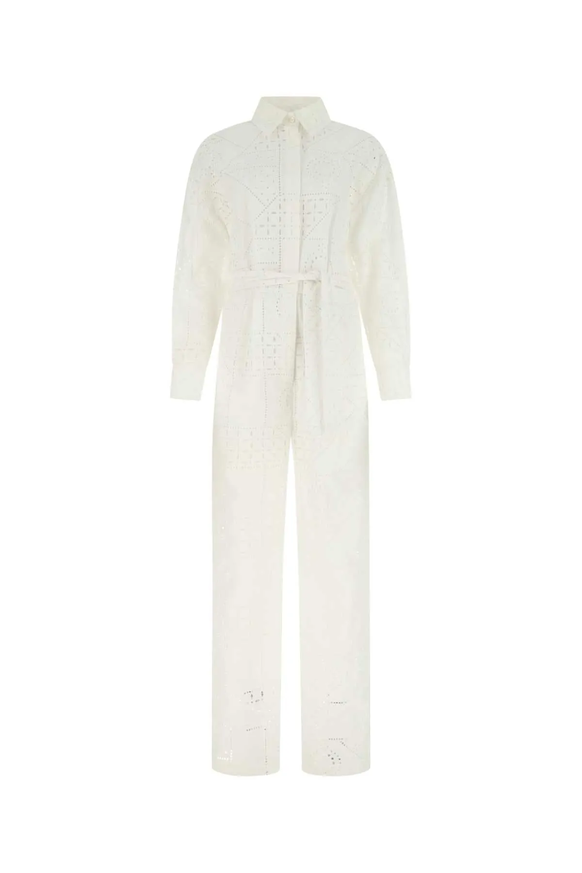 MSGM Belted Long Sleeved Jumpsuit