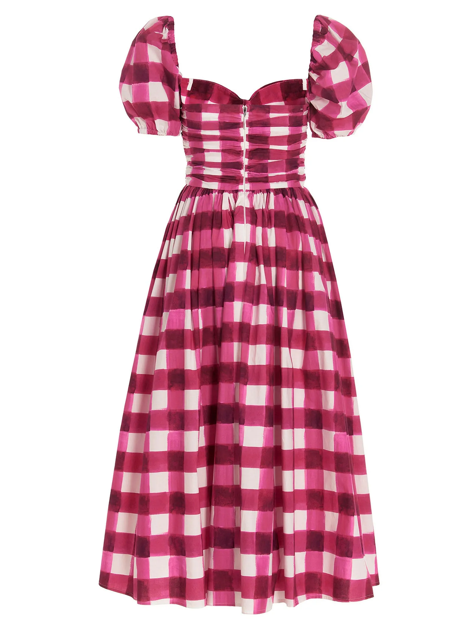 MSGM Check Print Midi Dress