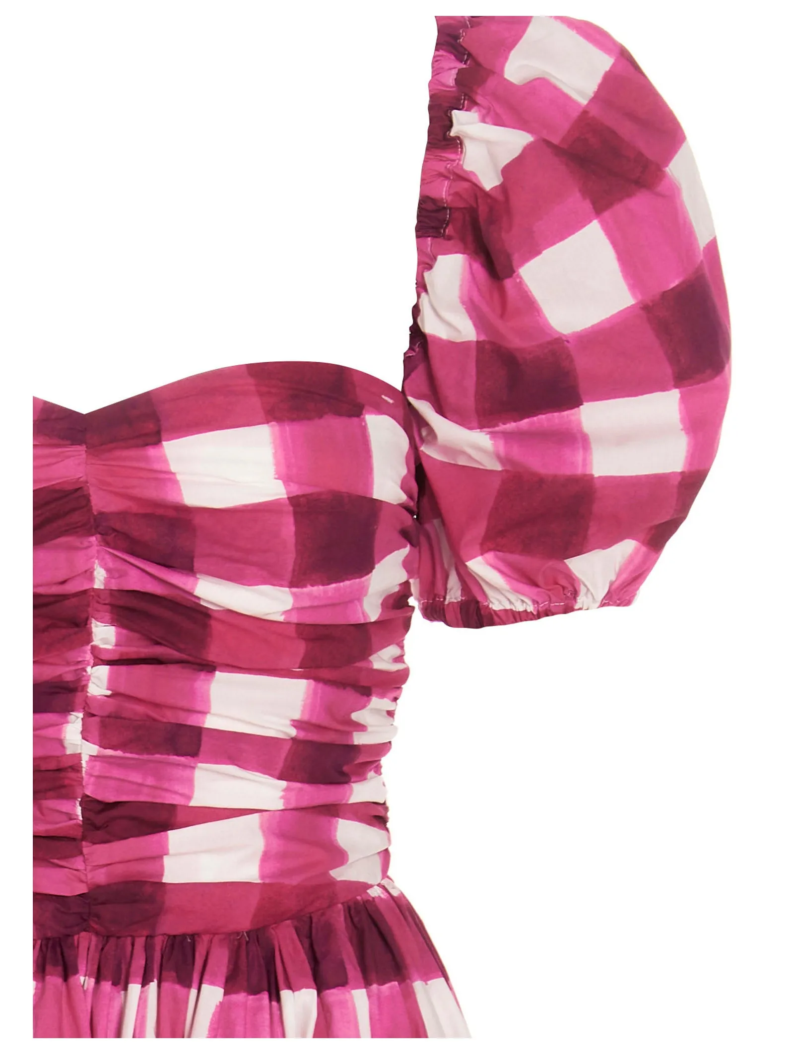 MSGM Check Print Midi Dress