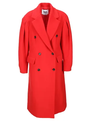 MSGM Double-Breasted Pleated Coat