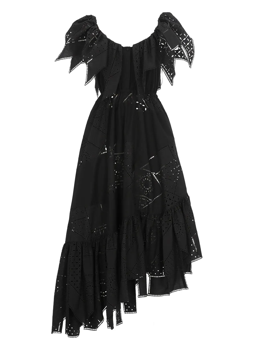 MSGM Floral Embroidered Asymmetric Dress