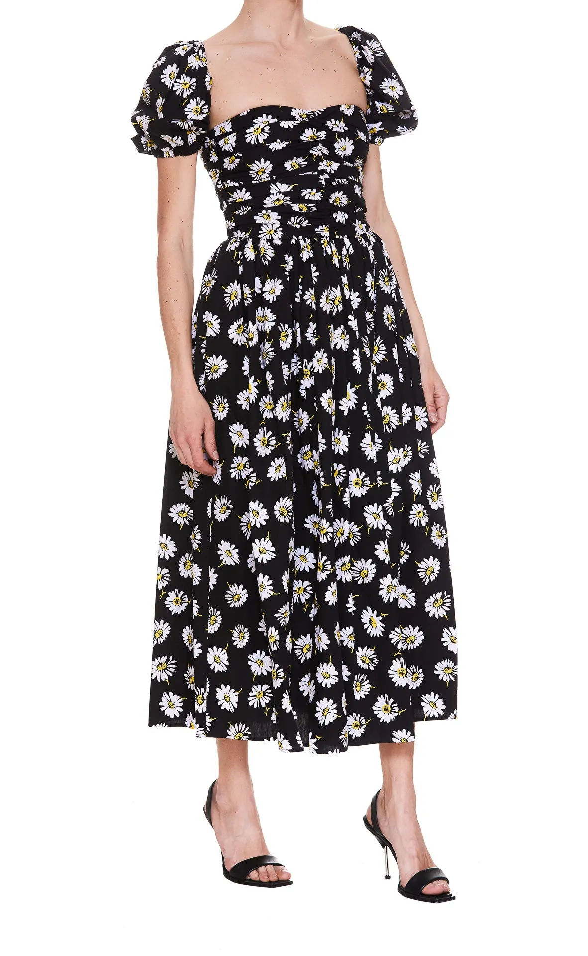MSGM Floral Print Midi Dress