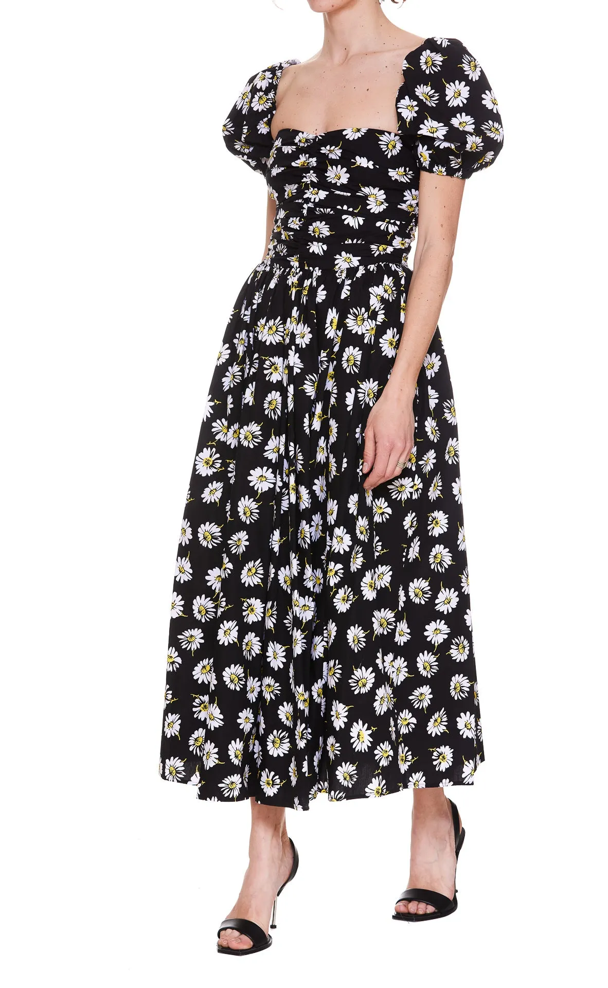 MSGM Floral Print Midi Dress