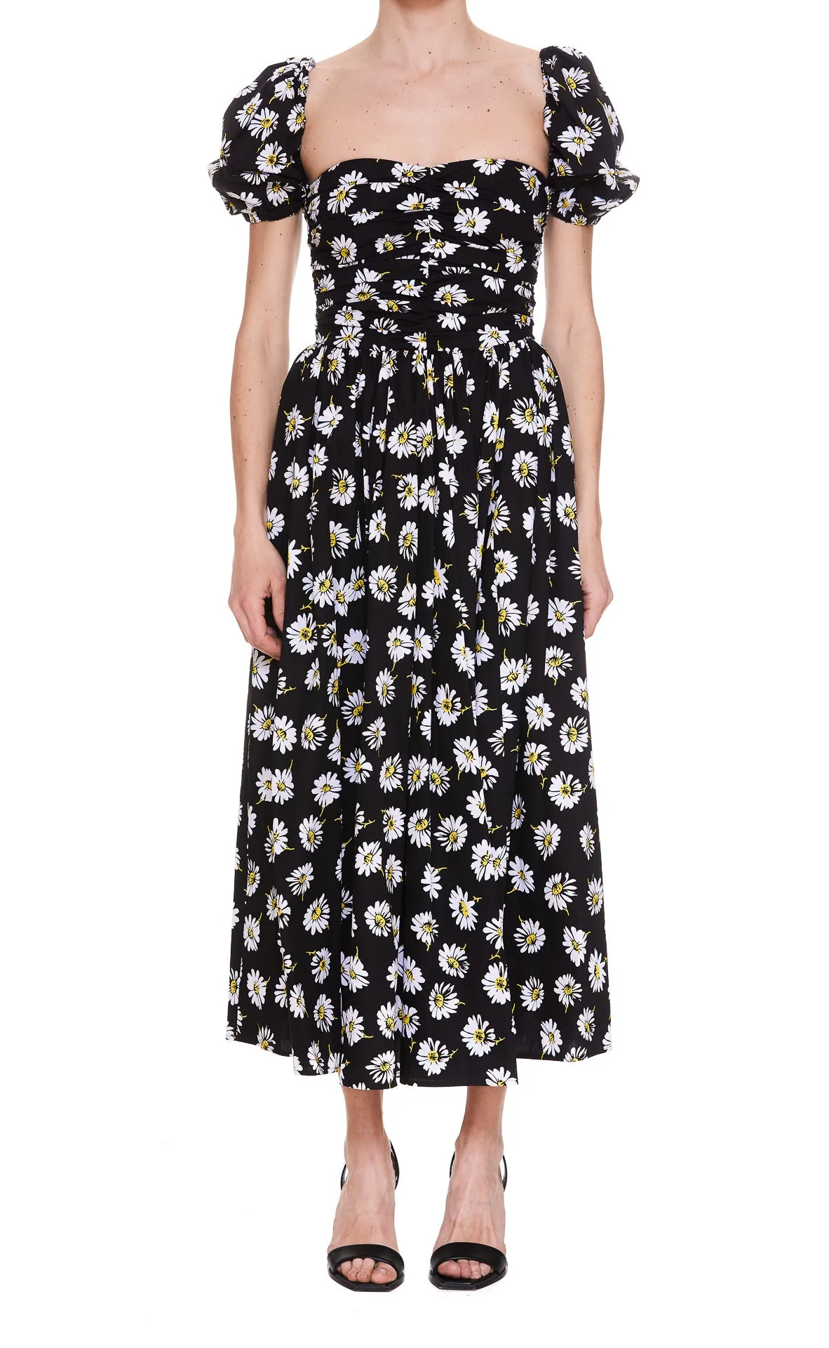 MSGM Floral Print Midi Dress