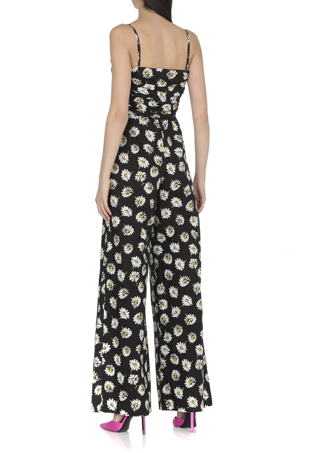 MSGM Floral Print Ruched Detail Jumpsuit