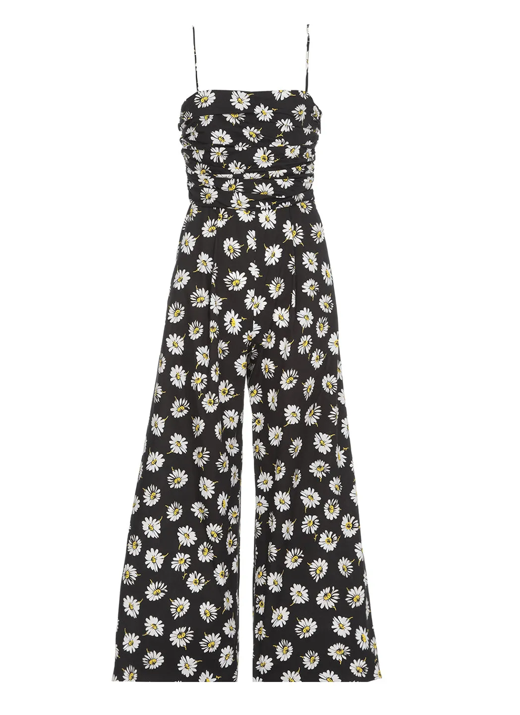 MSGM Floral Print Ruched Detail Jumpsuit