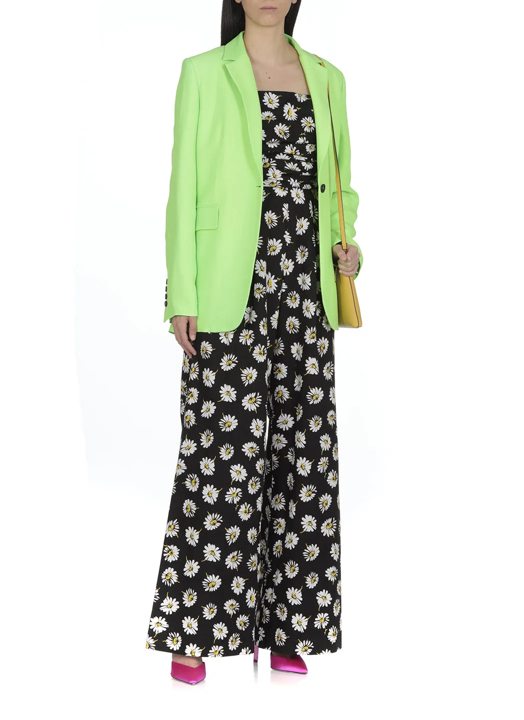 MSGM Floral Print Ruched Detail Jumpsuit
