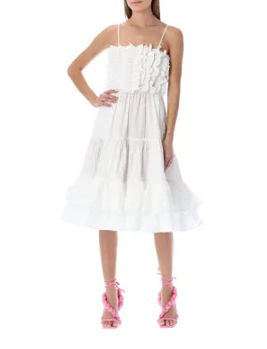 MSGM Flounced Sleeveless Midi Dress