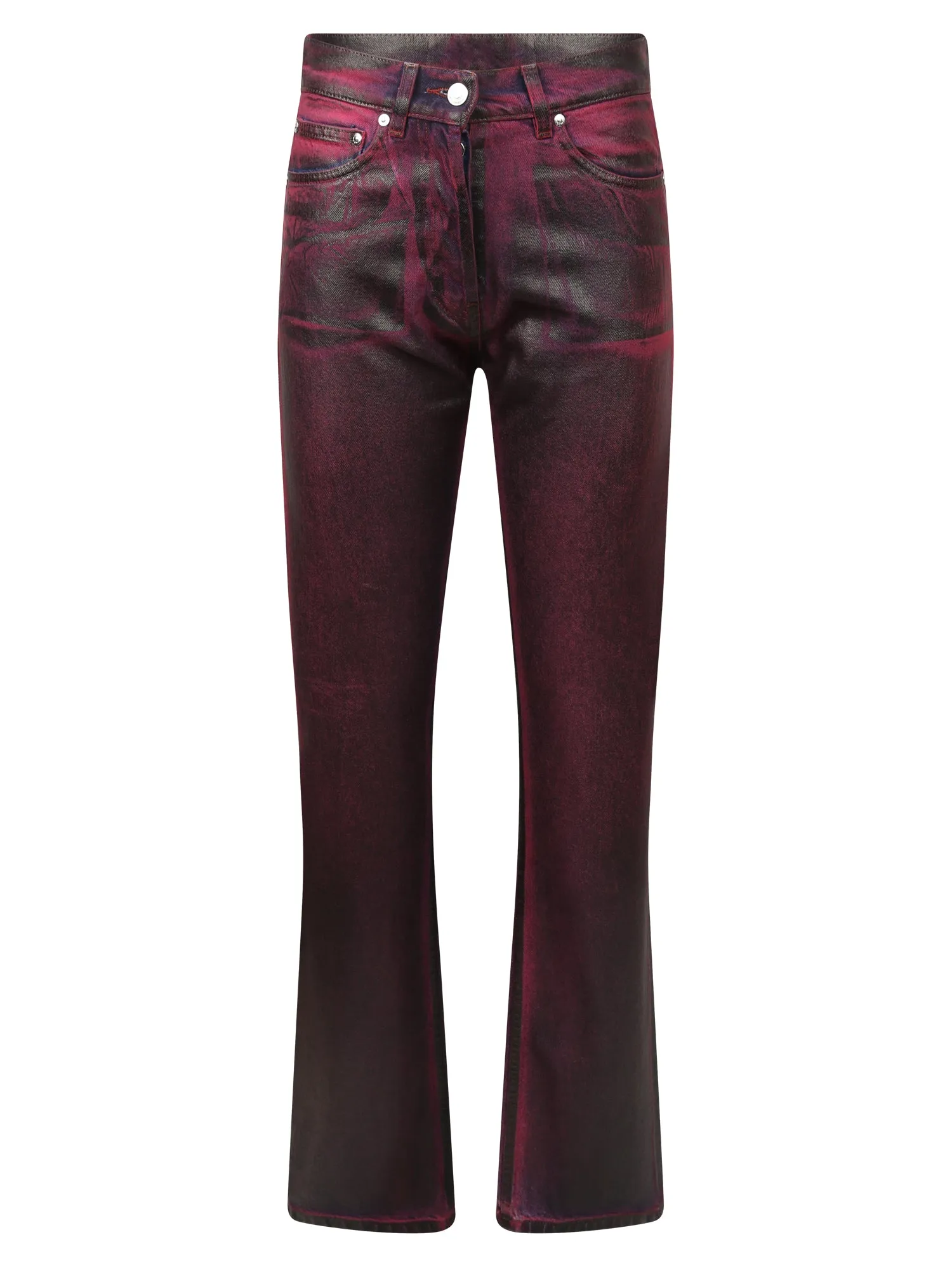 MSGM High-Waisted Coated Jeans