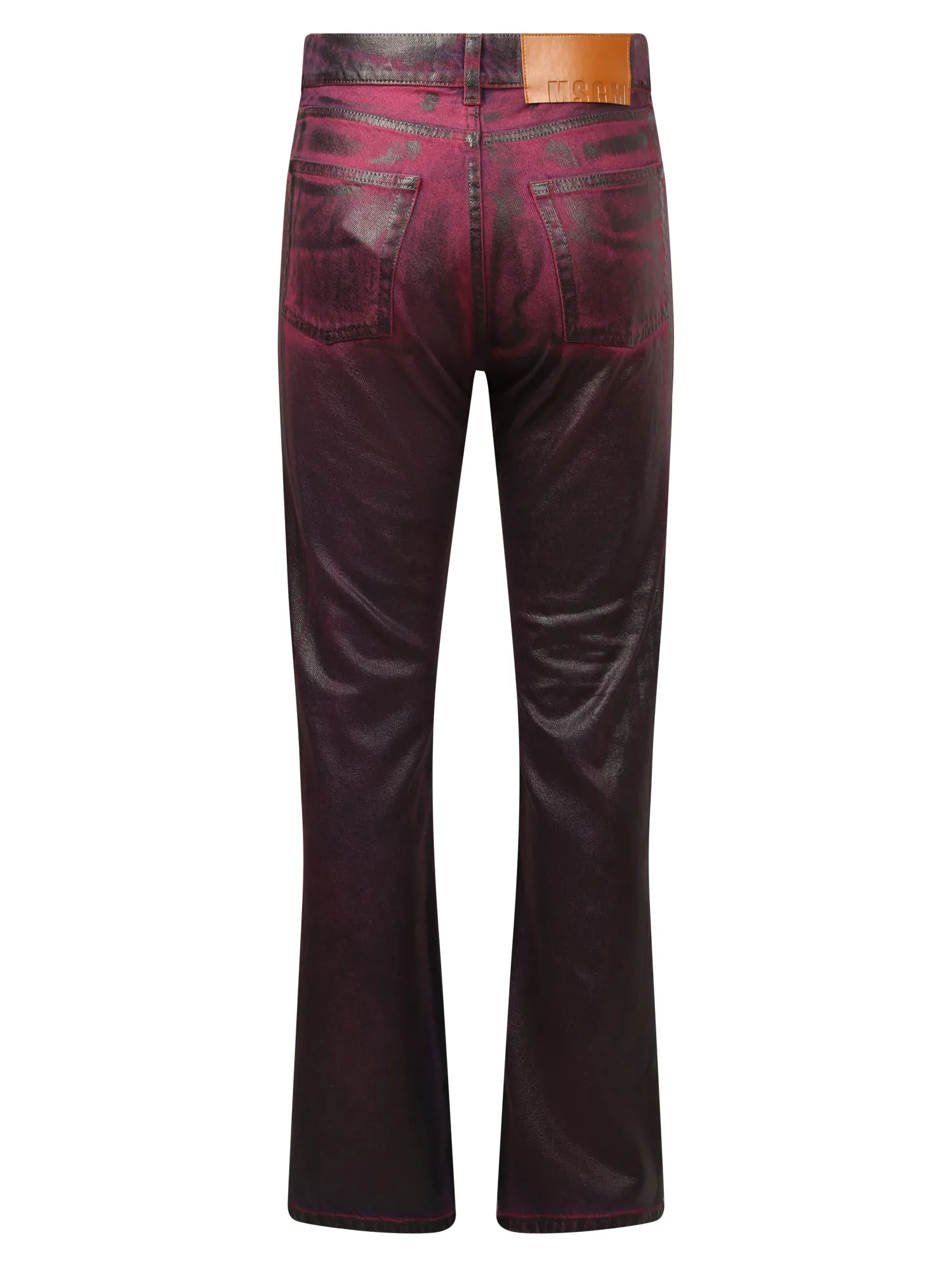 MSGM High-Waisted Coated Jeans