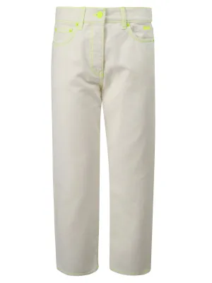 MSGM Logo Patch Wide Leg Jeans