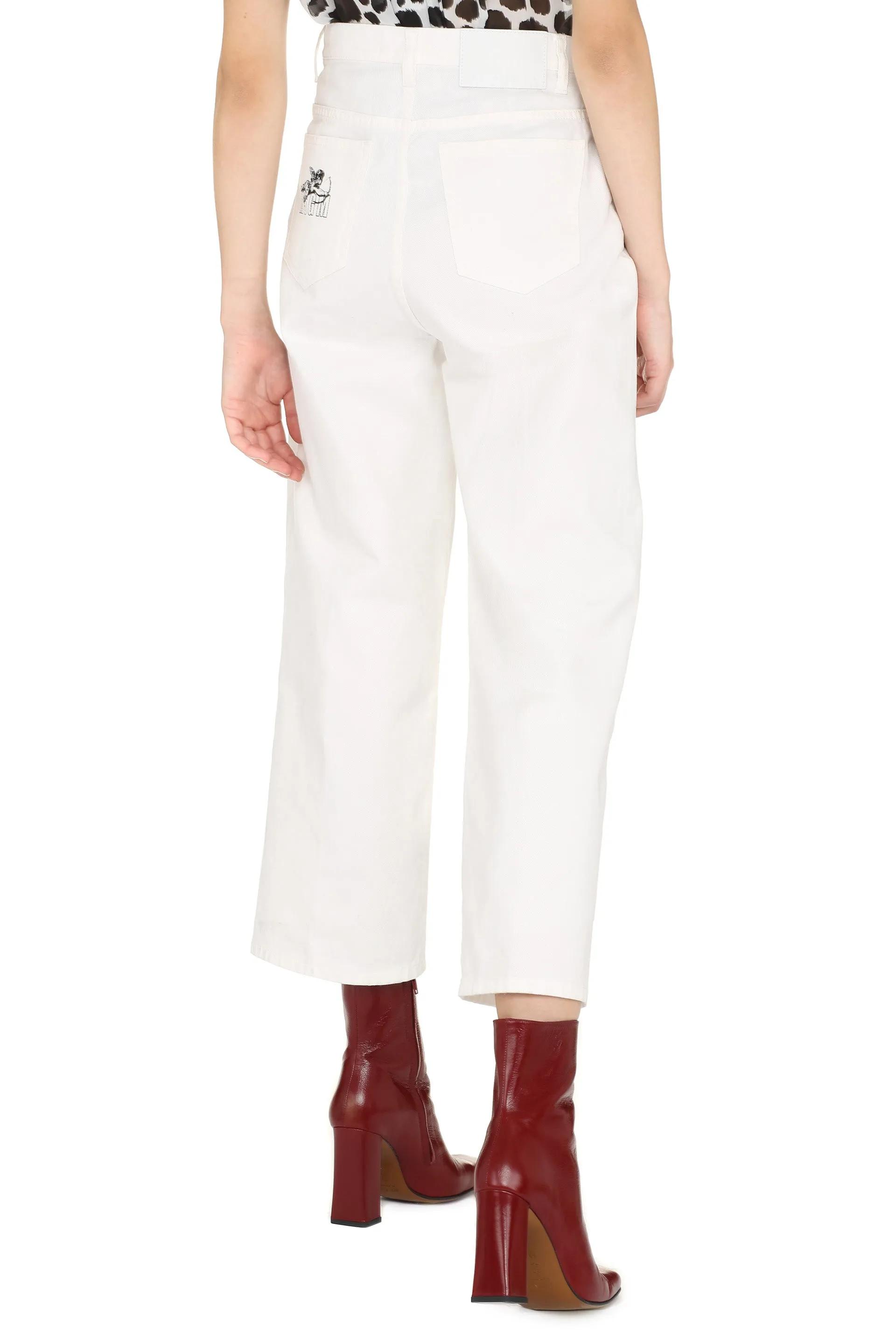MSGM Logo Printed Flared Jeans