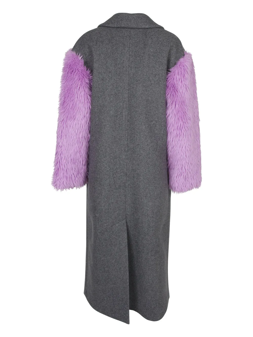 MSGM Panelled Fur Sleeve Coat