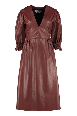 MSGM Puff Sleeve Midi Dress