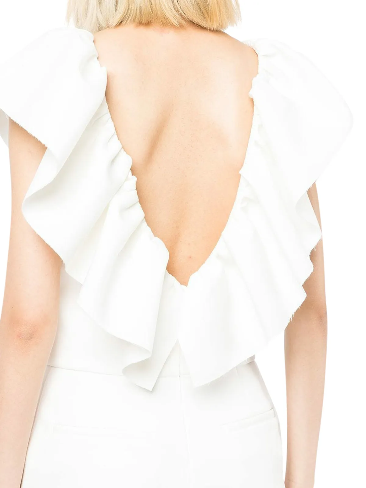 MSGM Ruffled Trim V-Back Jumpsuit