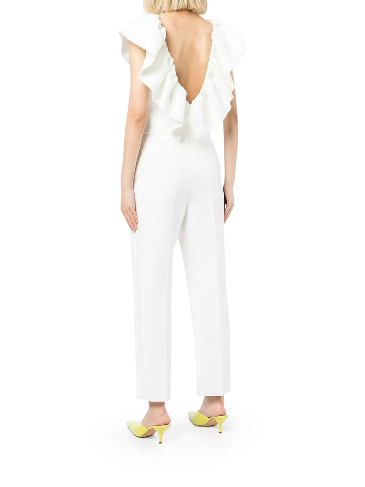 MSGM Ruffled Trim V-Back Jumpsuit