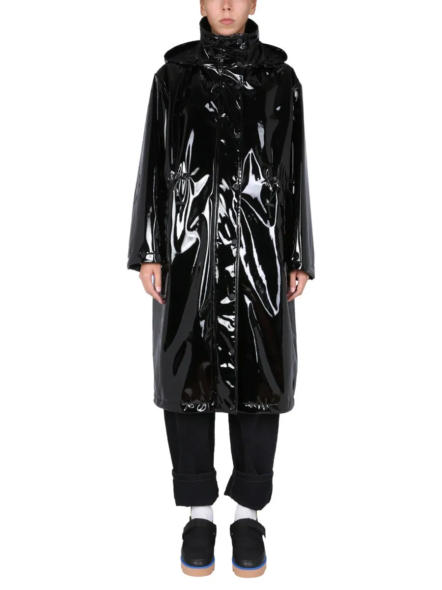 MSGM Shiny Hooded Trench Coat