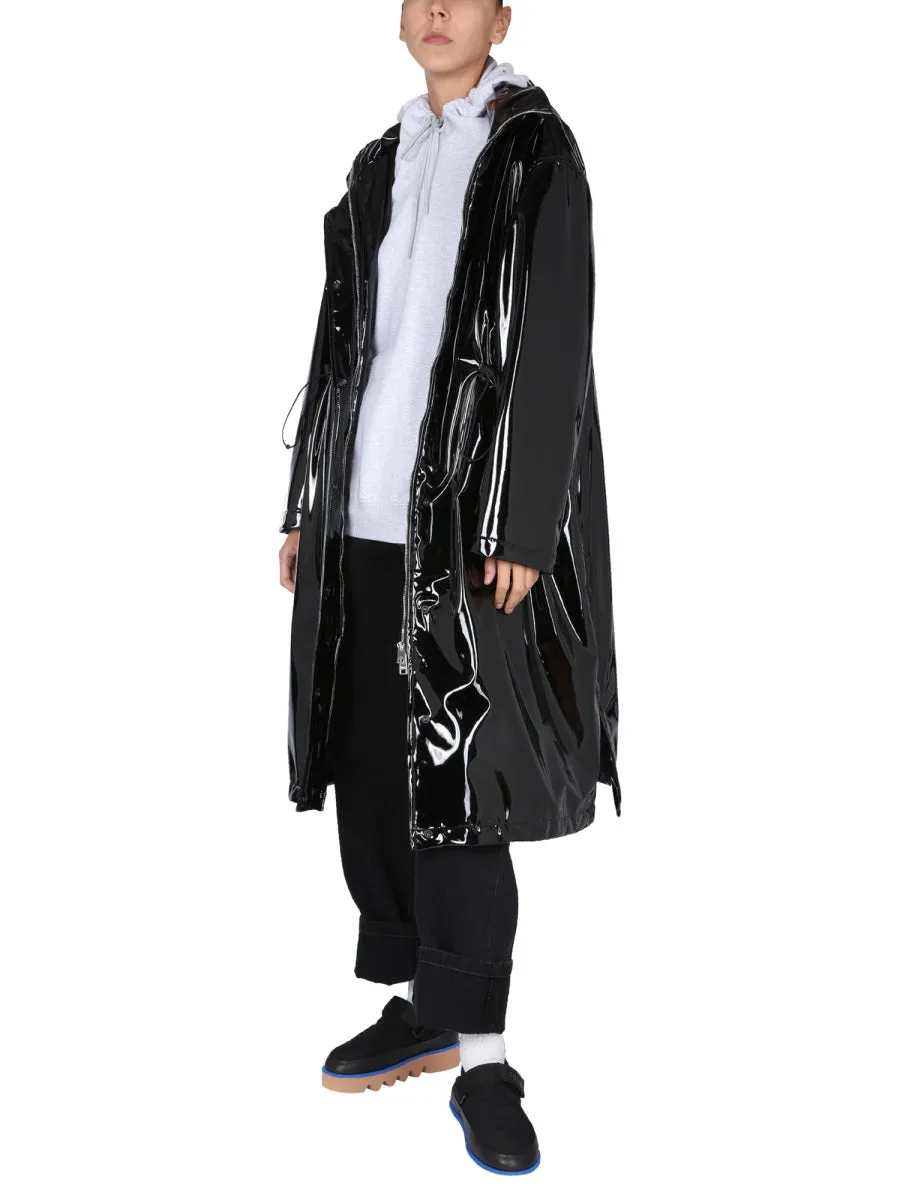 MSGM Shiny Hooded Trench Coat
