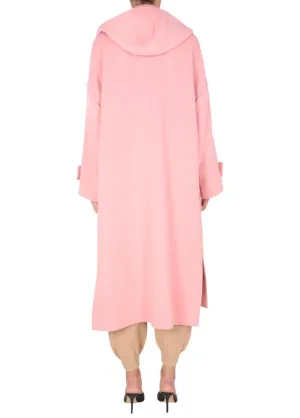 MSGM Single-Breasted Hooded Long Coat
