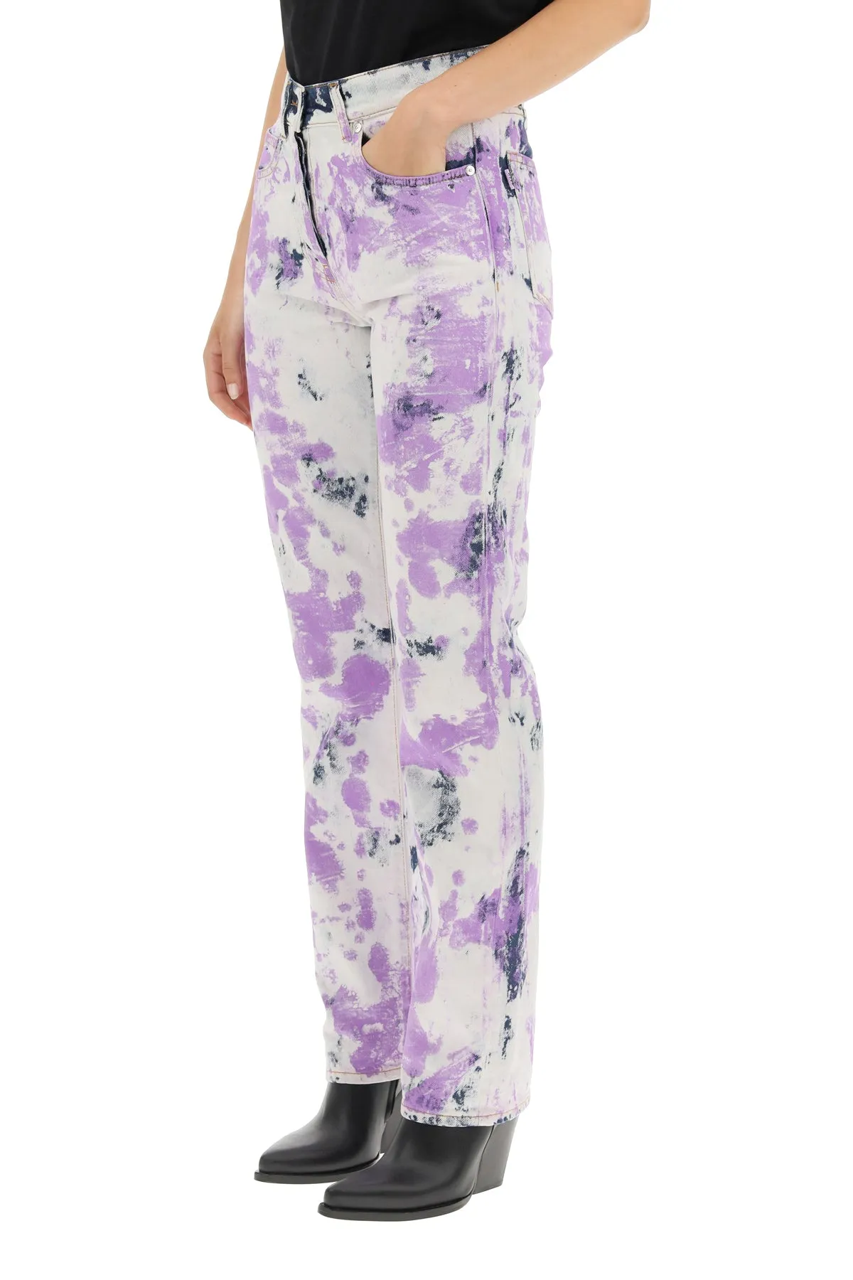 MSGM Tie-Dyed Straight Leg Jeans
